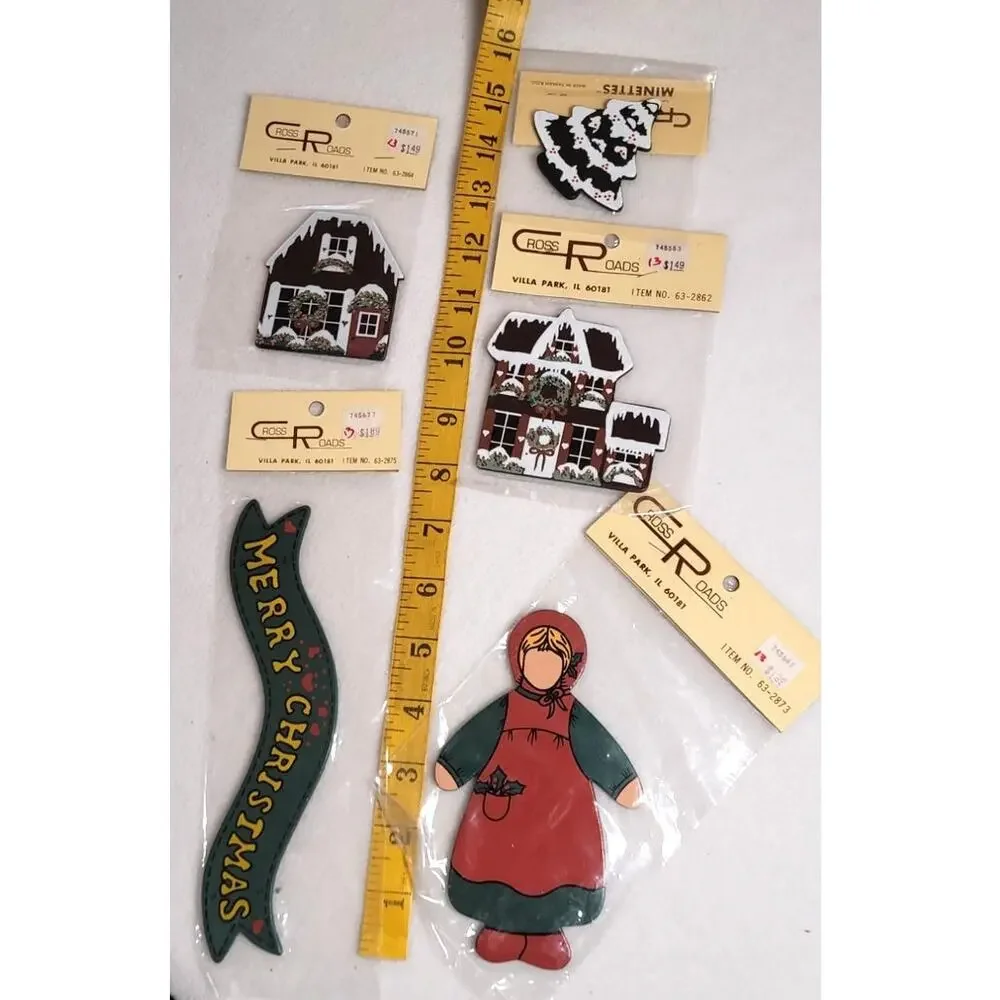 Cross Roads Minettes Lot Christmas Wood Cutouts Crafts Scrapbooking Junk Journal